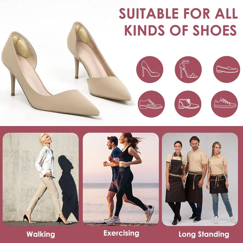 mickee Heel Pads - Heel Inserts for Women, High Heel Comfort Pads, Non-Slip Heel Grips, Shoe Filler & Heel Protectors for Women's Shoes (4Pairs) - Image 5